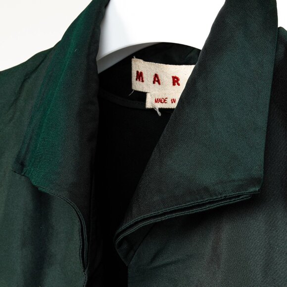 Marni Deep Green Metal Fibre Retro Swing Coat - Picture 7 of 11